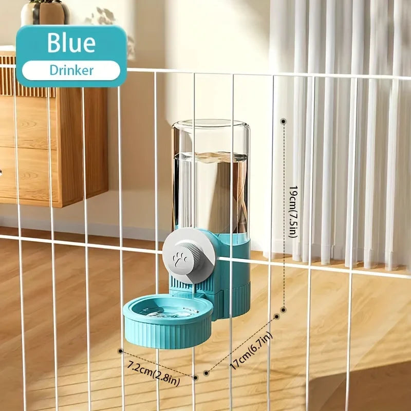 new tepy Hanging Automatic Pet Food Feeder/Water Dispenser, Gravity Cat Auto Feeder Waterer Set With Container Bowl For Cage