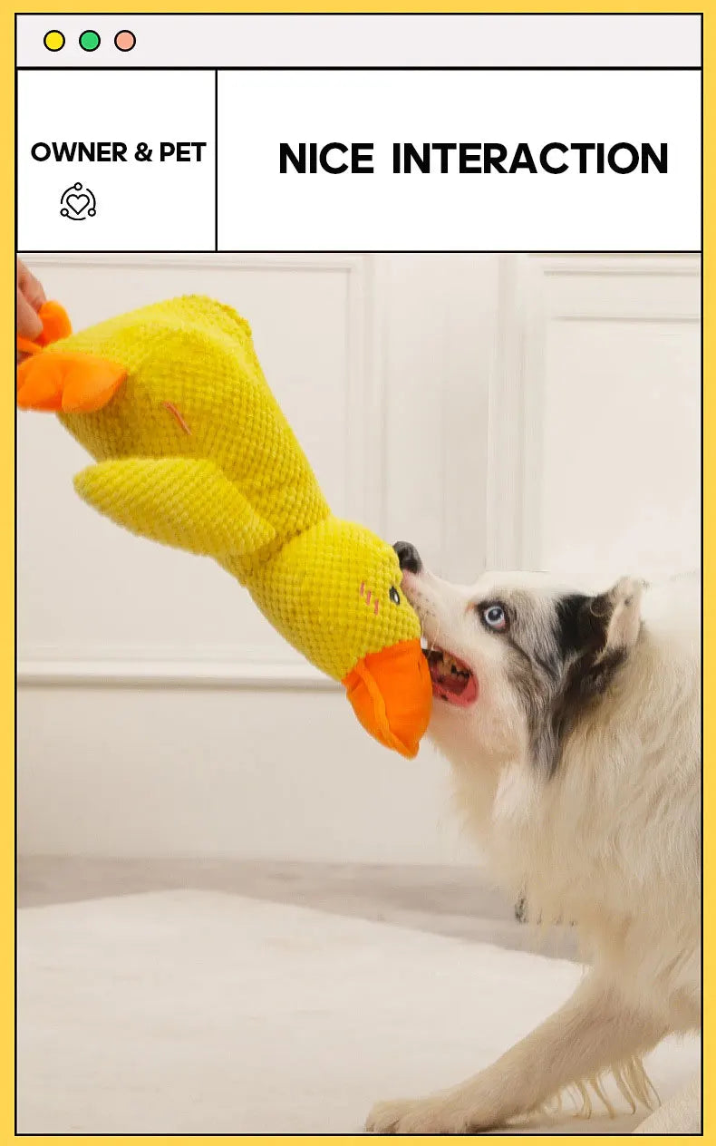 Dog Toy Stomping Duck Bite Resistant Grinding Teeth Cleaning Large Dog Interactive Entertainment Puppy Boredom Pet Plush Toy