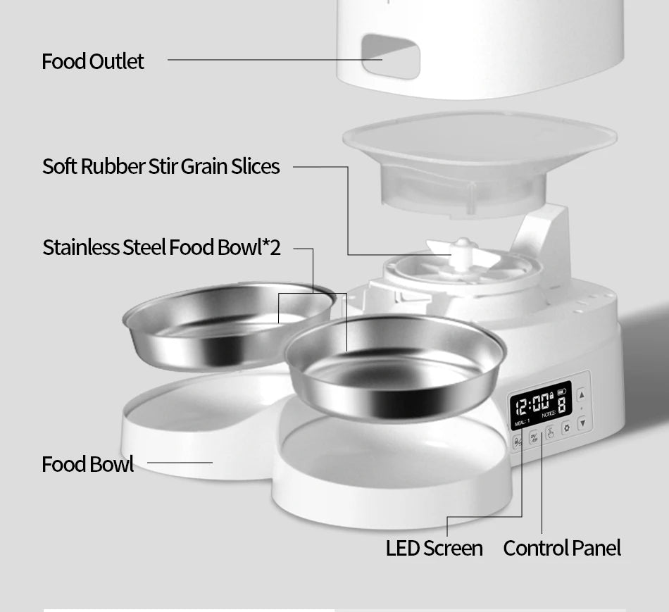 ROJECO 4L Automatic Pet Feeder Button Version Auto Cat Food Dispenser Accessories Smart Control Pet Feeder For Cats Dog Dry Food