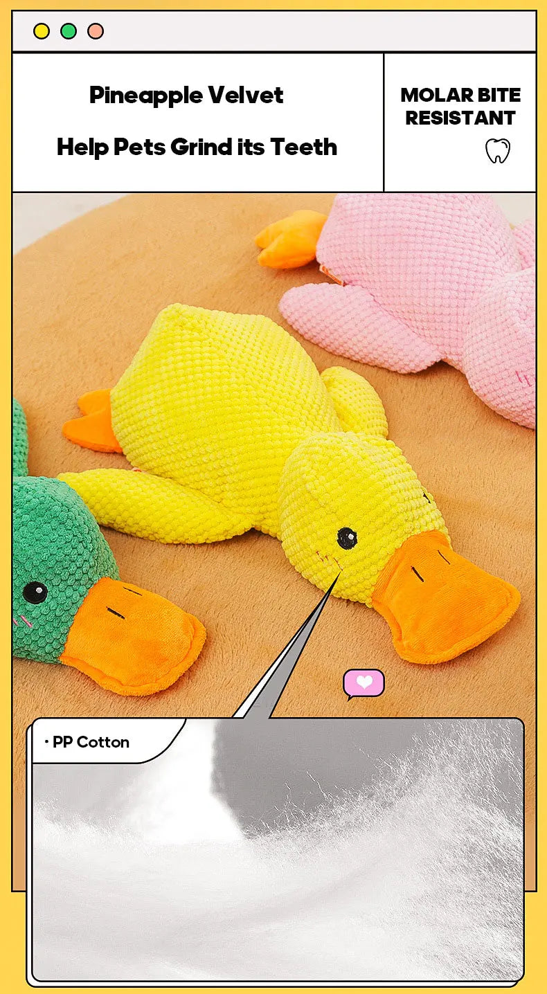 Dog Toy Stomping Duck Bite Resistant Grinding Teeth Cleaning Large Dog Interactive Entertainment Puppy Boredom Pet Plush Toy