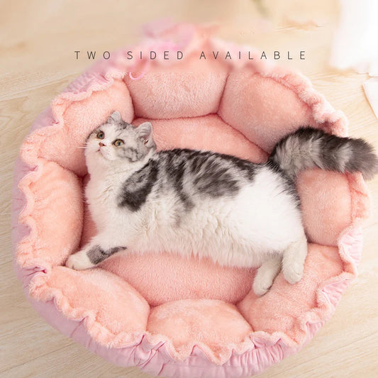 Cat Litter Mat Pink Cushion  Niche Pour Chat Kitten For Small Dogs Comfy Calming Pet Plush Manta Perro Blanket For Dog Poodle